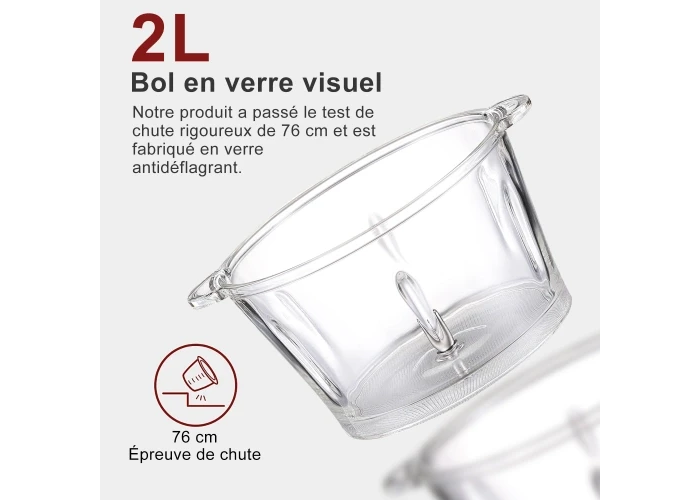 Електричний подрібнювач 2 л 4 леза з неіржавкої сталі Rainberg RB-2201 1300 Watt