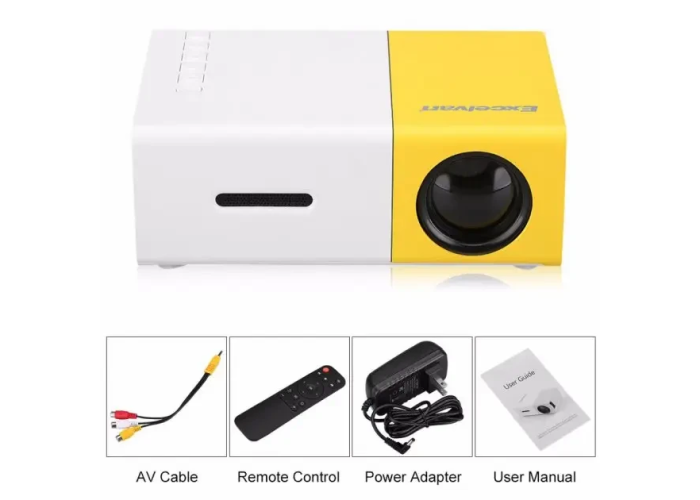 Мультимедійний портативний проєктор UKC YG-300 з динаміком White/Yellow