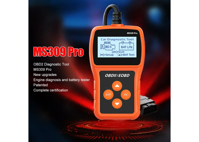Сканер MS309PRO OBD2, діагностичний інструмент, тестер акумулятора, зчитувач кодів несправностей