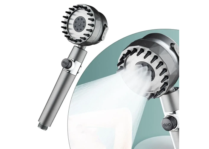 Душова лійка масажна 4в1 Shower Head 360° кнопка вимкнення води, 3 режими, масажні шипи