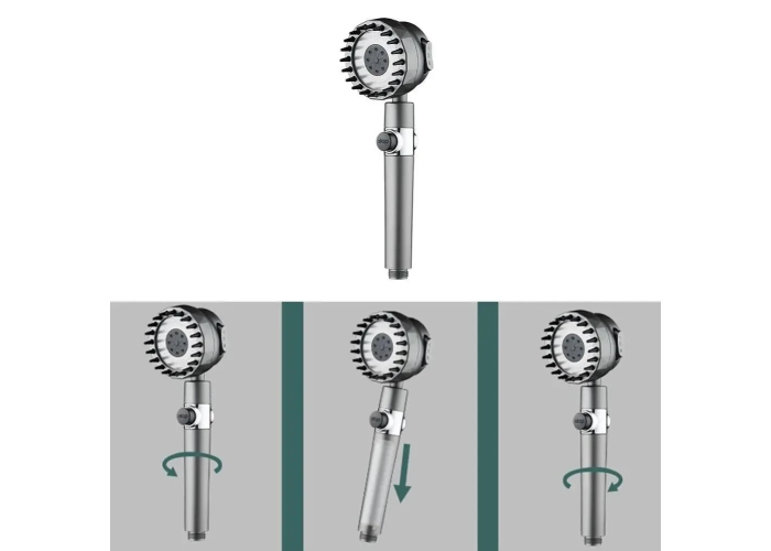 Душова лійка масажна 4в1 Shower Head 360° кнопка вимкнення води, 3 режими, масажні шипи