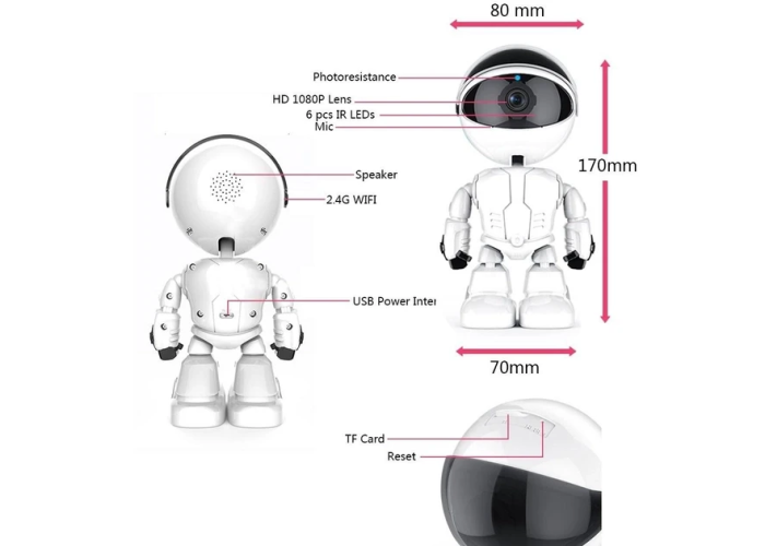 Цифрова поворотна Wi-Fi-відеоняня Robot 2mp FullHD Цифрова поворотна Wi-Fi-відеоняня Robot 2mp FullHD