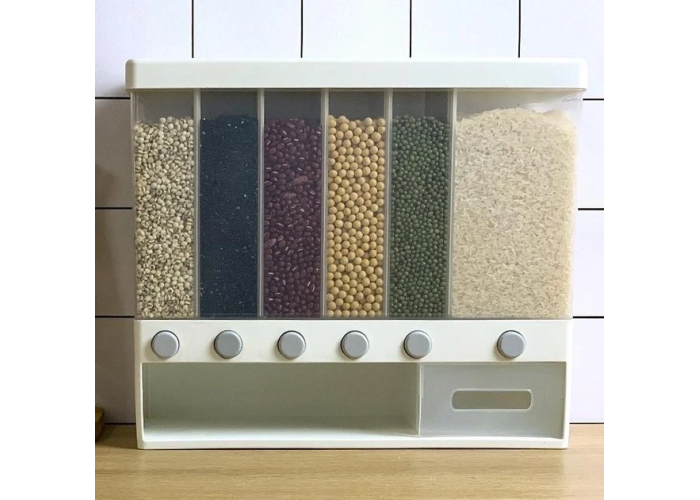 ОРГАЙЗЕР для сипких продуктів Assorted Grain Rice Bucket Диспенсер, з кнопкою дозатором для круп 6 секцій ОРГАЙЗЕР для сипких продуктів Assorted Grain Rice Bucket Диспенсер, з кнопкою дозатором для круп 6 секцій
