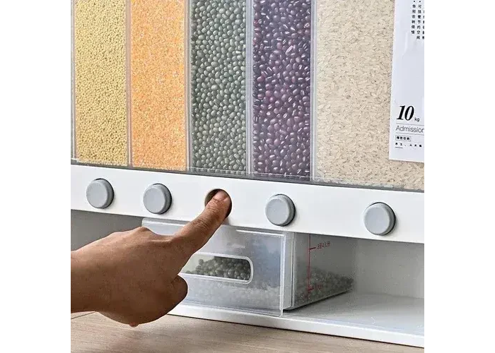 ОРГАЙЗЕР для сипких продуктів Assorted Grain Rice Bucket Диспенсер, з кнопкою дозатором для круп 6 секцій ОРГАЙЗЕР для сипких продуктів Assorted Grain Rice Bucket Диспенсер, з кнопкою дозатором для круп 6 секцій