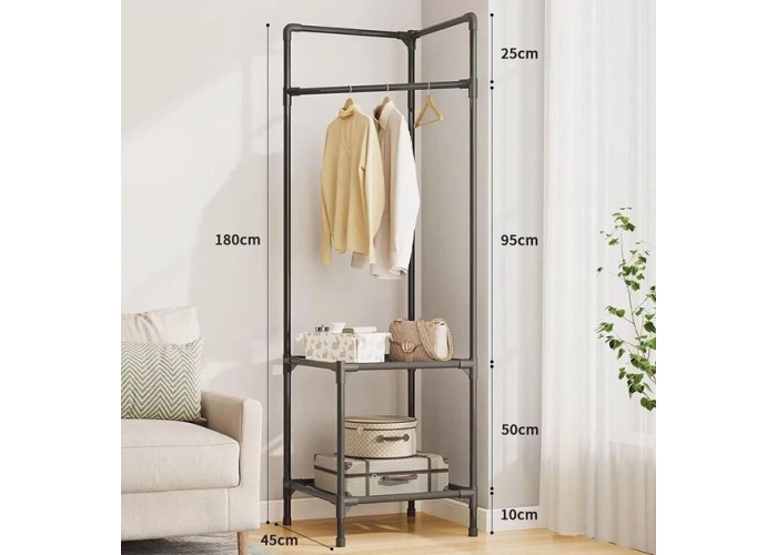 Кутова підлогова вішалка для одягу 180х45х45 см стійка для речей Corner coat rack NO:9603 Кутова підлогова вішалка для одягу 180х45х45 см стійка для речей Corner coat rack NO:9603