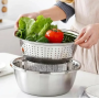 Багатофункціональний кухонний набір із неіржавкої сталі 3 в 1 Metal Basket Cutter Миска друшляк і тертка Багатофункціональний кухонний набір із неіржавкої сталі 3 в 1 Metal Basket Cutter Миска друшляк і тертка
