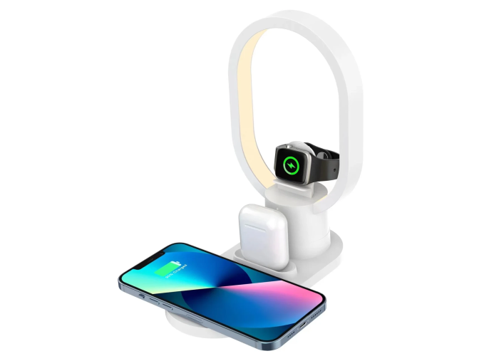 Бездротова зарядна станція — LED нічник 4in1 15 Вт