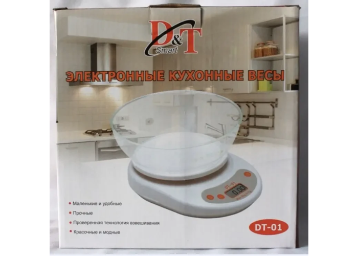 Ваги кухонні DT-01 з чашею до 5 кг Білий Ваги кухонні DT-01 з чашею до 5 кг Білий