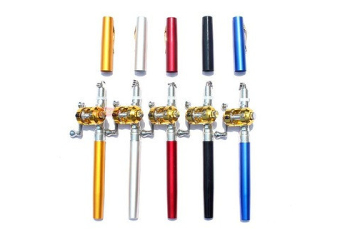 Вудка складана з котушкою та волосінню, телескопічна, Fishing rod in pen case, блешня, вудка ручка