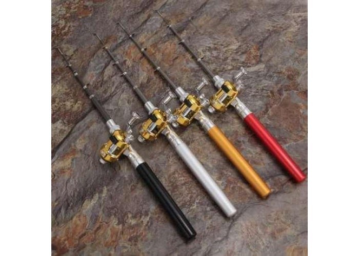Вудка складана з котушкою та волосінню, телескопічна, Fishing rod in pen case, блешня, вудка ручка