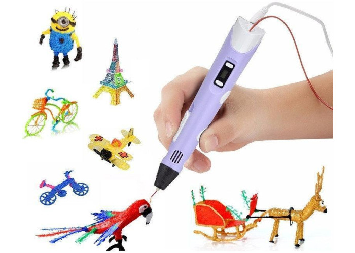 3D-ручка з LCD-дисплеєм Pen 2 3Д принтер для малювання ФІОЛІТОВА 3D-ручка з LCD-дисплеєм Pen 2 3Д принтер для малювання ФІОЛІТОВА