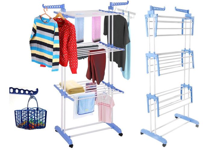 Багатоярусна сушарка для білизни, речей, одягу Garment rack with wheels складана