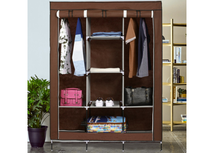 Складана каркасна тканинна шафа Storage Wardrobe 88130, шафа на три секції 130*45*175