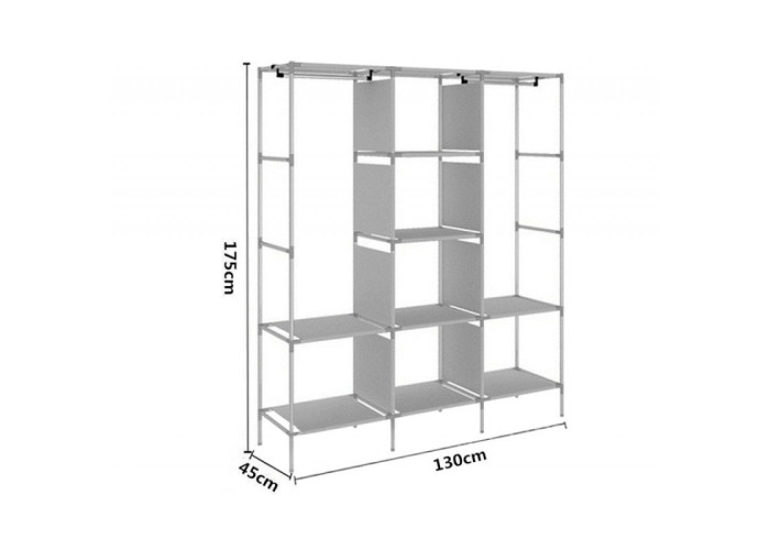 Складана каркасна тканинна шафа Storage Wardrobe 88130, шафа на три секції 130*45*175