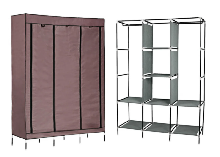 Складана каркасна тканинна шафа Storage Wardrobe 88130, шафа на три секції 130*45*175