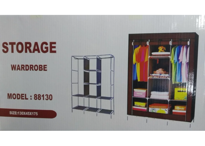Складана каркасна тканинна шафа Storage Wardrobe 88130, шафа на три секції 130*45*175