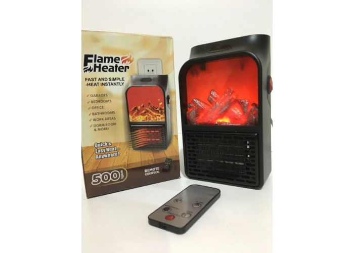 Портативний нагрівач з пультом Flame Heater (500 Вт) Економний