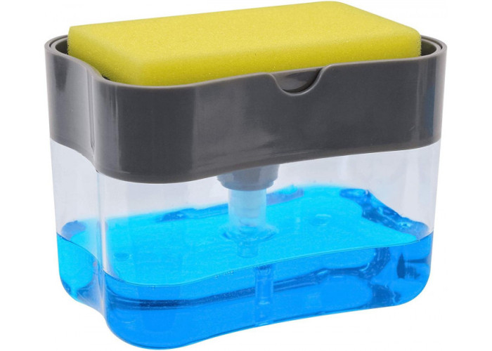 Органайзер для мочалок з мильницею та дозатором натискна Soap Pump Sponge Caddy Органайзер для мочалок з мильницею та дозатором натискна Soap Pump Sponge Caddy
