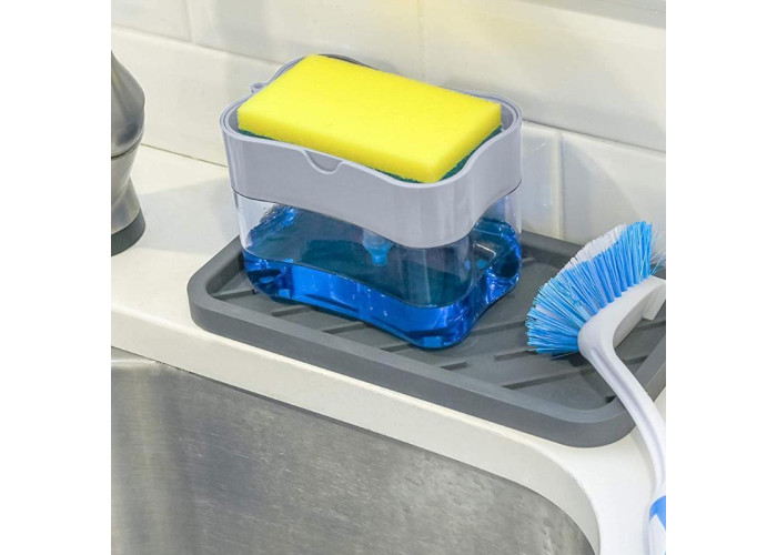 Органайзер для мочалок з мильницею та дозатором натискна Soap Pump Sponge Caddy Органайзер для мочалок з мильницею та дозатором натискна Soap Pump Sponge Caddy