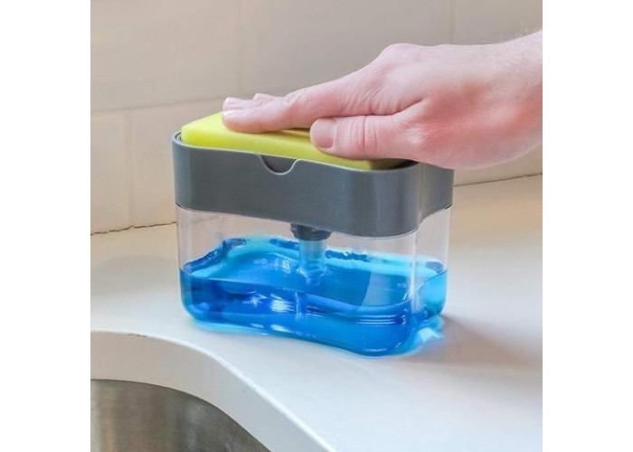 Органайзер для мочалок з мильницею та дозатором натискна Soap Pump Sponge Caddy Органайзер для мочалок з мильницею та дозатором натискна Soap Pump Sponge Caddy