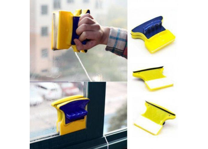 Магнітна щітка для миття вікон із двох сторін Glass Wiper Window Wizard, щітка для вікон, миття вікон